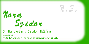 nora szidor business card